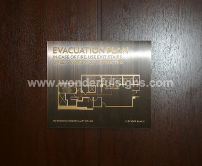 Brass Evacuation Signs