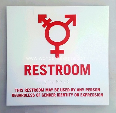 gender neutral restroom signs