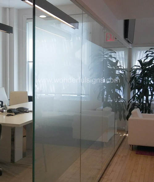 frosted glass walls